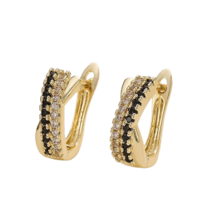 OEUVR Crystal Zircon Hoop Earrings Delicate Cross Metal Vintage Earrings Elegant Light Luxury Women Earrings Women