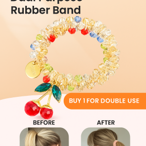 Womens hair band colorful cherry dualpurpose hair rope