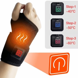 OFTBT USB-Powered Dual-Head Heated Wrist Massager Portable 3 Heat Settings Support Wristbands Heating Wrist Protector Breathable Electric Wrist Warmer Home