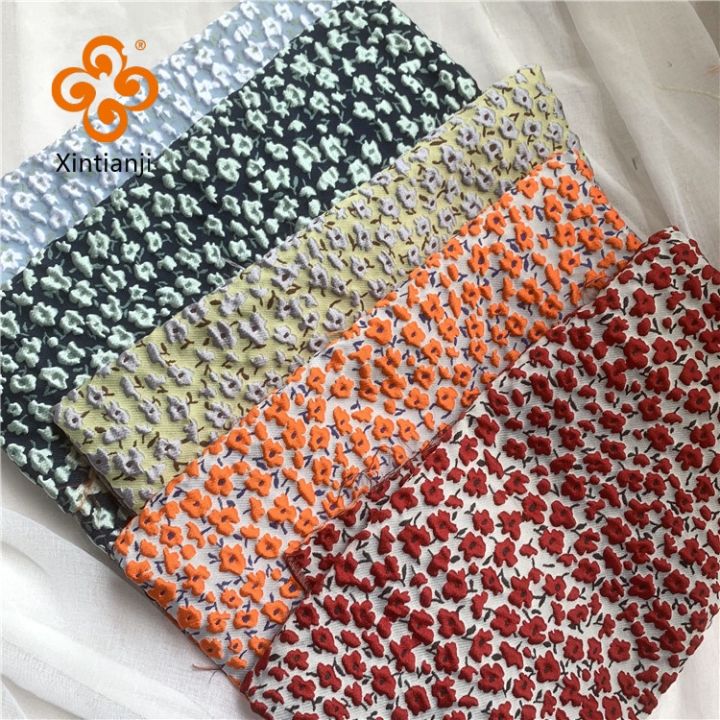 New Woven Yarn-dyed Embossed Fabric Small Flower Jacquard Fabric Women ...