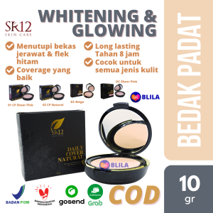 SR12 Bedak Padat Exclusive Compact Powder Daily Cover Natural Sheer Pink Beige Halal BPOM