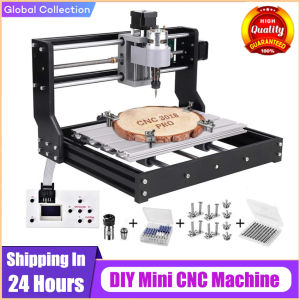 Shipping in 24 Hours 220V ETE ETMATE CNC 3018 Pro CNC Engraving Machine Kit GRBL Control DIY Mini CNC Machine Router Engraver Machine 3 Axis PCB Milling Machine PVC Wood Carving Milling Engraving Machine