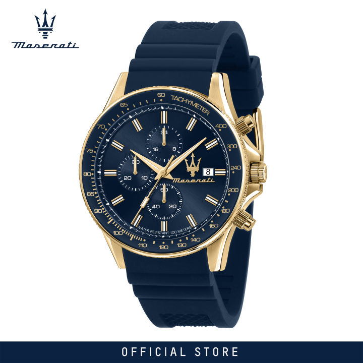 2 Years Warranty Maserati Sfida 44mm Blue Dial Blue Silicone Men s Chronograph Quartz Watch R8871640004 With Luminous Dial Hands Lazada Singapore