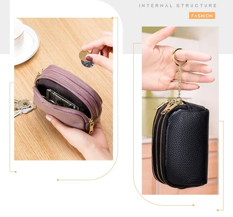 Fashion Women Coin Purse Genuine Leather Small Zipper Wallet Female Mini Bag Pouches Lazada Singapore