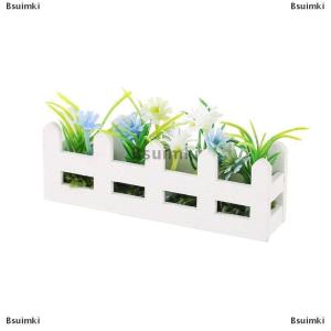 [COD] Bsuimki 1pcs giả vờ chơi đồ chơi quy mô 1:12 Dollhouse mô phỏng hoa hàng rào trang trí vườn sống động như thật nhân tạo thu nhỏ chậu cây