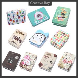 [Creative] Mini hộp thiếc với nắp di động hình chữ nhật lưu trữ nhỏ container rỗng kẹo trường hợp Hộp quà tặng bao bì tổ chức