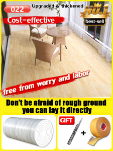 🔥Durable for 100 years🔥【Free Cutting Knife】 Linoleum Flooring Waterproof Vinyl Floor Sticker 1*5/10m PVC Flooring Stickers Waterproof Flooring Peel For Home and Office Floor Decoration modern vinyl tiles For Flooring High Quality Removable