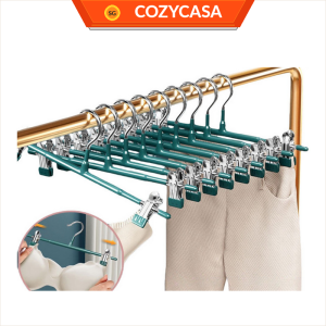 【COZYCASA】Anti-Slip Pants Hangers with Adjustable Clips / Closet Organizer