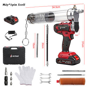 Thân bơm mỡ pin 12000PSIMáy bơm mỡ pin dùng 21VThân bơm mỡ điện hoàn toàn tự động Lõi đồng 100%