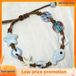 ✨QK shop✨ Ceramic Boho Fish Star Beaded Woven Bracelets Temperament Holiday Style Jewelry Accessories