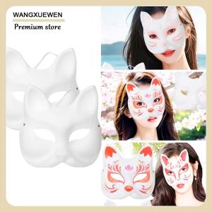 [COD] Trống handmade DIY mặt nạ Masquerade Mèo Mặt nạ đạo cụ paintable bên cosplay trang phục Đảng trang trí nội thất thủ công Prop