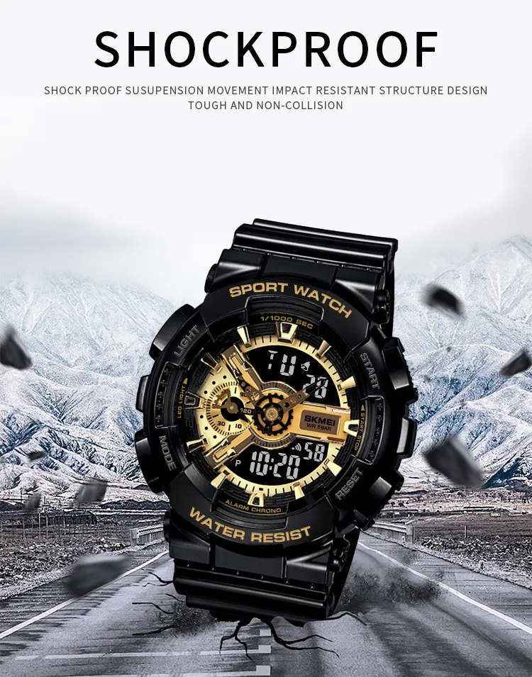 Đồng Hồ Thể Thao Nam SKMEI Đồng Hồ Báo Thức Hiển Thị Kép Có Chức Năng