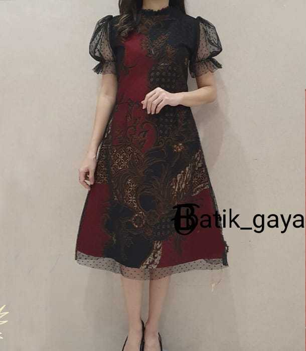 Dress batik shop simple elegant