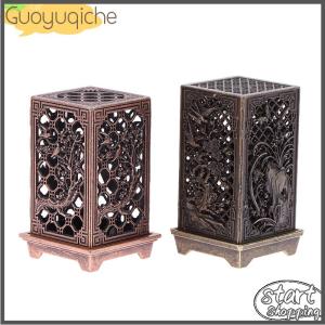 【Guoyuqiche】🔥🔥🔥 กระถางธูปอัลลอยทรงสี่เหลี่ยมทรงกระบอกแนวตั้งธูปหอมในร่มเครื่องประดับบ้านหัวเผาแบบจีน