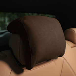 BreathablSuede Universal Car Read Second Row Seat Headrest With Adjustable Straps Neck ProtectHead Rest Pillow
