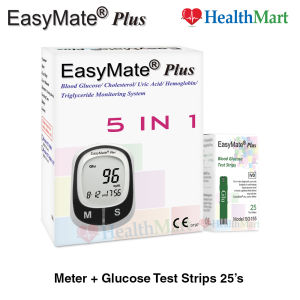 EasyMate Plus Blood Glucose Cholesterol Uric Acid Hemoglobin Triglyceride 5-in-1 Monitoring System