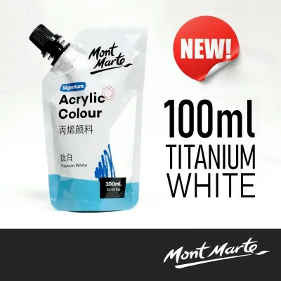 Mont Marte Signature Series TITANIUM WHITE ACRYLIC Paint 75ml Tube OR 100ml Refill pack (choose your preference)