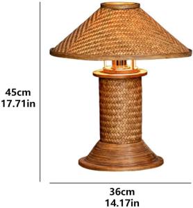 Japanese Rattan Table Lamp Bedroom Bedside Lamp Night Light Study Room Baby Room Home Decorative Lamps Homestay Hotel Decorative Lamps