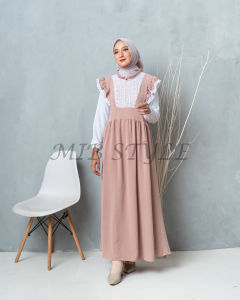 MIB Style-Deolinda Dress Gamis Simpel Elegan Cringkel Airflow Mix Brokat Gaun Remaja