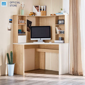 Bàn Làm Việc Góc Tường (Chữ L) Có Kệ Sách Hiện Đại Thương Hiệu SIB Decor BLV65