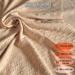 Vải Thun Gân Xốp Màu Cam Nhạt Khổ 1m3 - May Đầm Body Áo Khoác Chân Váy - Dày Vừa Mềm Co Giãn Nhẹ