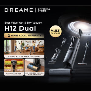 Dreame H12 Dual Wet Dry Vacuum Cleaner | 4-in-1 Combo with 16000Pa Suction | Dual Edge Cleaning | Dual-Rotation Self-Cleaning | Hot Air Drying | Smart Mess Detection