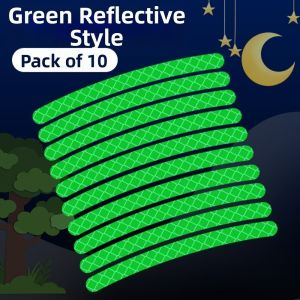 NOER 10pcs/set 90.7cm Bicycle Reflective Sticker PVC Rainbow Red White Bike Wheels Rainbow Sticker High Quality Childrens Balance Car Accessories for Bike