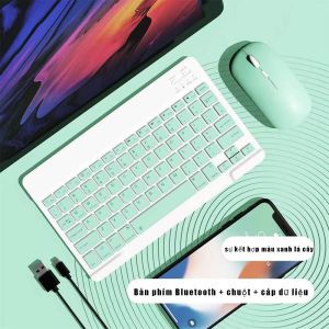 Set bàn phím không dây Bluetooth và chuột hoạt động yên tĩnh cho IOS Android Tablets Redmi Huawei.
