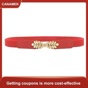 【CANAMEK】 1PC đa năng ăn mặc trang phục tự làm phụ kiện thời trang Phụ nữ PU đen trắng eo ban nhạc mỏng đàn hồi vành đai thắt lưng