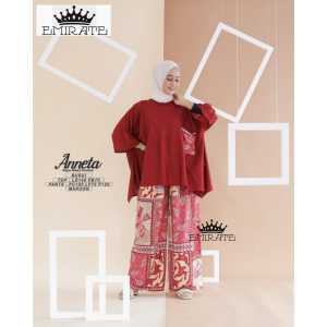 PROMO COD Setelan Tunik Polos Dan Celana Kulot Motif Wanita Dewasa Anneta Set_Ti Amo