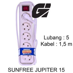 Sunfree Stop Kontak Listrik On Off 1.5 Meter 5 Lubang - Jupiter 15