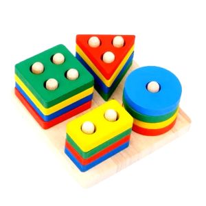 Wooden geometric shape toy designed for toddlers&early childhood development(13cmX13cm)