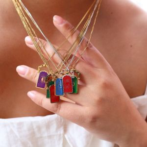 LIGHTER หัวใจสี สร้อยคอจี้การ์ด ชุบทอง ทันสมัย จิวเวลรี่คอ Y2K วินเทจ โชคดี สร้อยคอโซ่สำหรับผู้หญิง สำหรับผู้หญิง