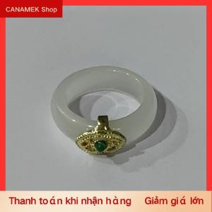 CS Trung Quốc retro giả ngọc Nhẫn thời trang tinh tế đá đồ trang sức tối giản Hanfu phù hợp với tay đồ trang trí