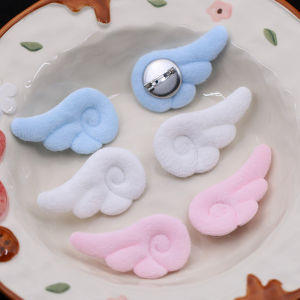Minwen 1 Pair Small Angel Wings Brooch Japanese Style Sweet Clothes Decor Y2K Plush Bag Hat Accessories