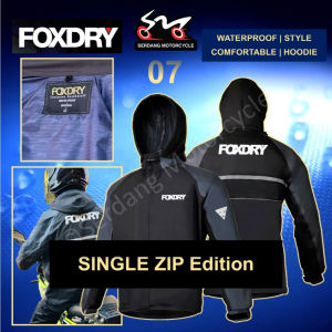 FOXDRY 07 Premium Double Layer Waterproof Raincoat Set With Hoodie Baju Hujan Kalis Air Head Cover