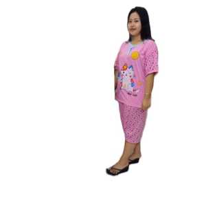 baju tidur wanita dewasa jumbo bb max 85kg bahan kaos serian muda kancing 2 bayar ditempat motif