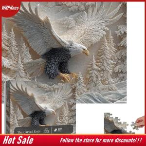 【COD】🔥🔥🔥 The Carved Eagle Jigsaw Puzzle 1000 Pieces Puzzle Game Challenging Eagle Wildlife Art Design Puzzles Game For Family Activity Home Decoration Christmas Gifts