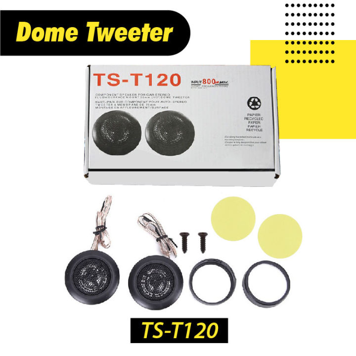 【TS-T120】2PCS 1/2" Car Dome Tweeter Speaker 25mm 800W Audio System | Lazada