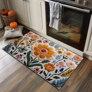 RISEDOT Non-slip Flower Carpet Soft 3D Flower Bathroom Floor Mat  Irregular Shaped Room Rugs Living Room Tea Table Bedside