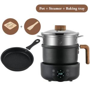 Electric Cooking Pot  Split-type Smart Dormitory Pot Student Noodle Cooking Pot  Pre-ordered for frying Stir-frying Steaming and Boiling Household Small Electric Pot