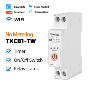 63A TUYA WIFI Smart Switch 1P Circuit Breaker Energy Meter KWh Power Metering Timer Relay MCB Remote Control Smart Life