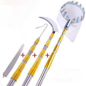 5m/6m/7m/9m Telescopic Fruit Picker Pole | Extendable Tree Pruner with Saw & Sickle Hook | Ideal for High Branch Cutting & Fruit Harvesting