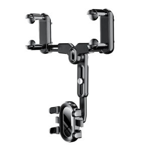 360 Adjustable Rotating Car Phone Holder For Cellphone Adjustable Rearview Mirror Phone Holder