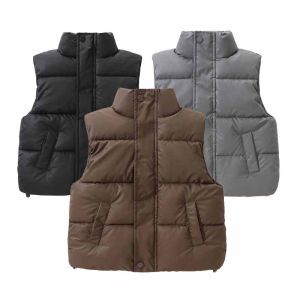 New Warm Vest Autumn Winter Boys Girls Stand Collar Waistcoat Outerwear Fashion Short Down Cotton Vest 4-10 Years