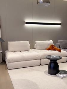 Italian Minimalist Living Room Nordic R Sweet Dutch Module Combination Fabric Sofa Milky White Floor Sofa
