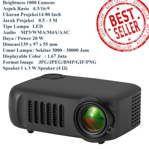 Proyektor terbaru 2025 Layar Tancap Proyektor Mini Portable LED Full HD 1080P 3000lm 48W Terbaik di kelasnya