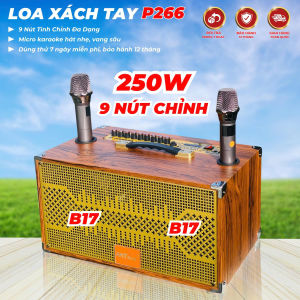 Loa Karaoke Mini MT P266 Bass đôi 17 Công Suất 250w Kết Nối Bluetooth Hát Cực Hay Kèm 2 Micro Không Dây Hút Tiếng Hát Nhẹ Bảo  Hành 12 tháng