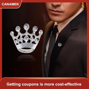 【CANAMEK 】 Personality Accessories Rhinestones Crown Brooches Cutouts Retro Creative Pins Suits Fashionable Men
