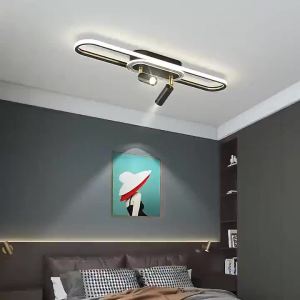 IGDL โคมไฟเพดาน LED ที่ทันสมัยพร้อมไฟสปอร์ตไลท์สีทองสีขาวสีดำแถบยาวโคมไฟเพดานห้องรับประทานอาหารโคมไฟจี้ห้องนั่งเล่นพื้นหลังทางเดินห้องนอนโคมไฟเพดานโคมระย้า